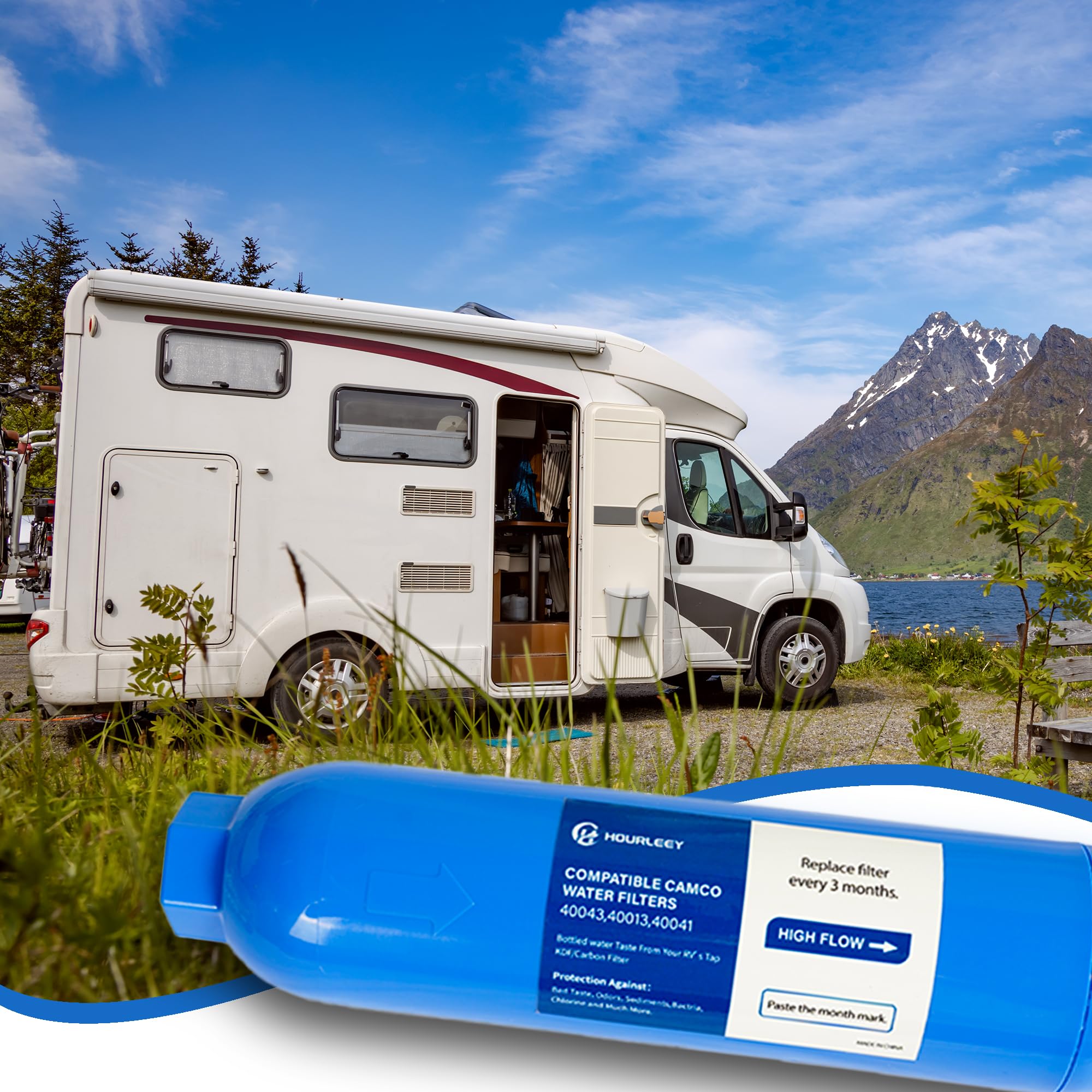 Hourleey retail pack with two filters and protectors, offering season-long replacement supply