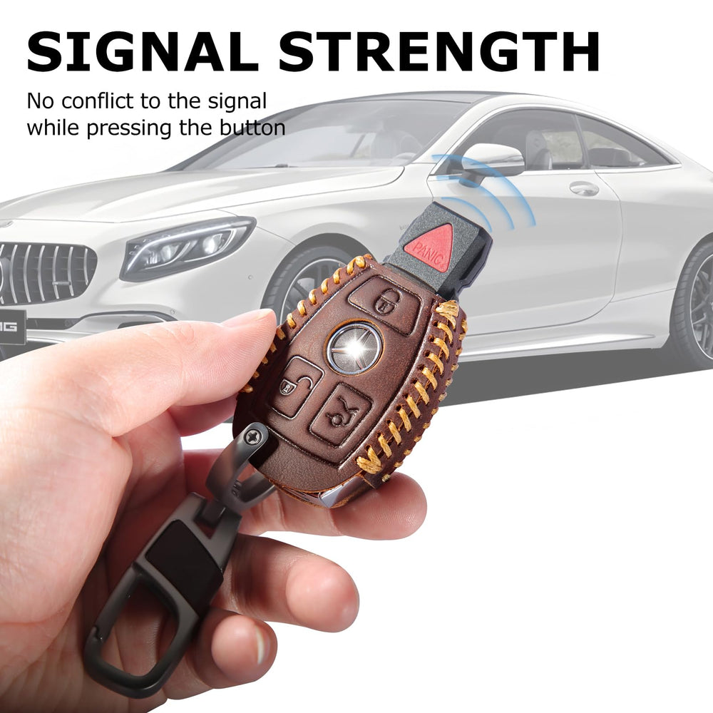 HOUTIAN keychain metal link and leather strip showing coordinated carrying benefit