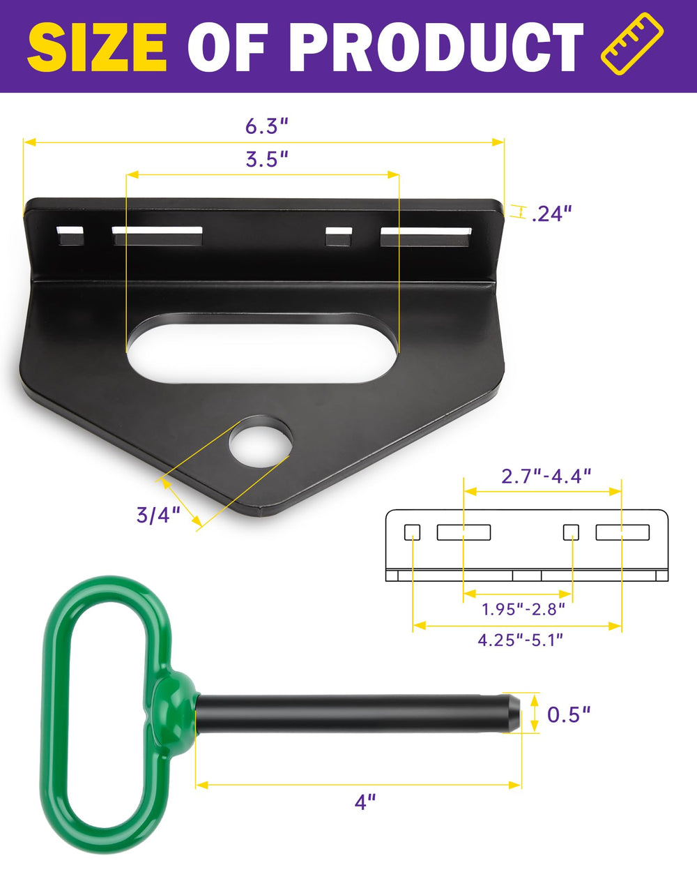 HOWBOW included carriage bolts and hardware demonstrating easy, secure installation