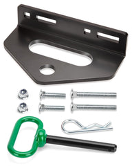 HOWBOW front view of universal lawn mower hitch showing mounting shape and finish