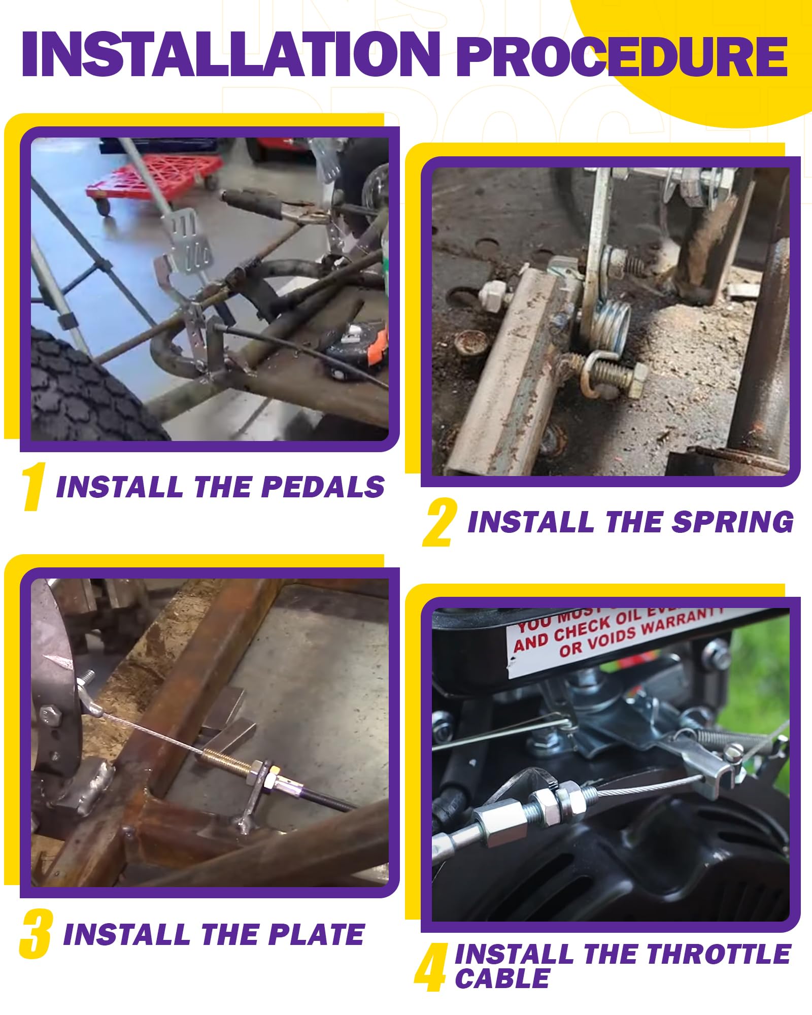 HOWBOW big pedals installed on a youth go-kart improving footing and control