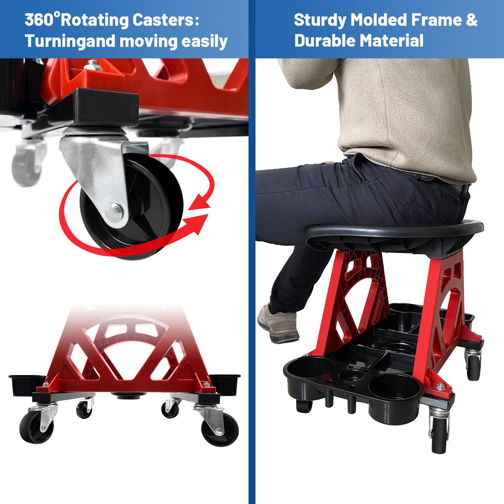 HOXWELL caster and steel wheelbase closeup illustrating smooth mobility and durability