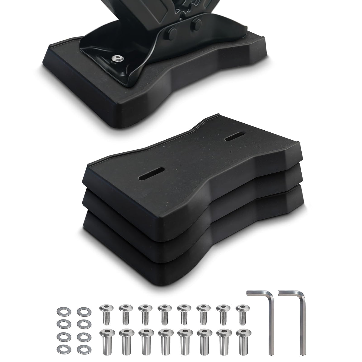 HOXWELL front view of jack pads showing packaging and benefits