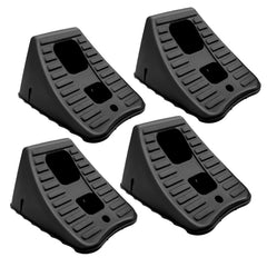 HOXWELL front view of four-pack chocks shows compact storage benefit