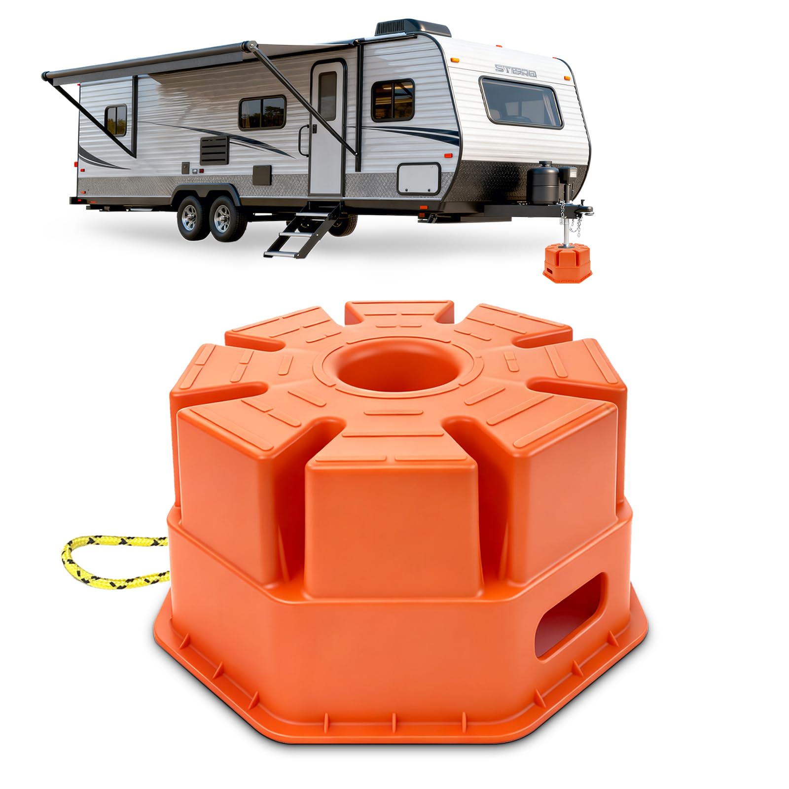 HOXWELL at campsite stabilizing trailer for safer parking