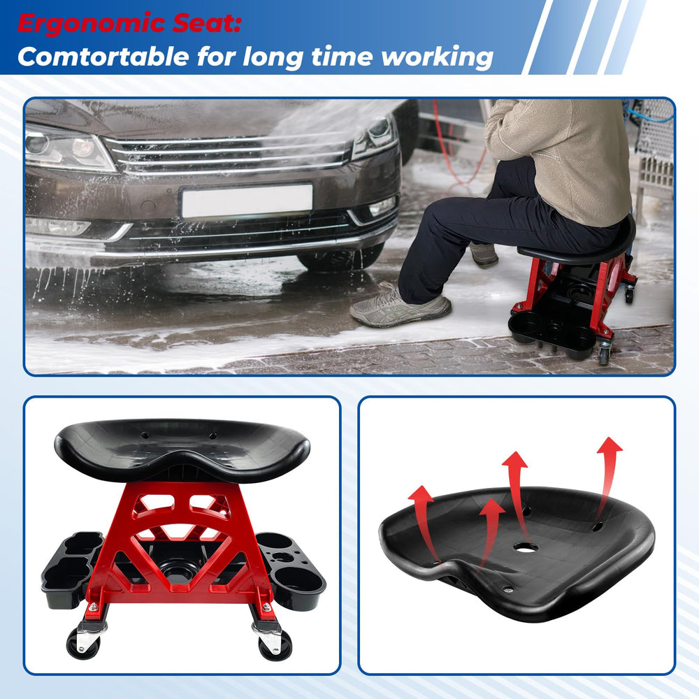 HOXWELL seat detail showing semicircular concave shape for comfort and proper positioning