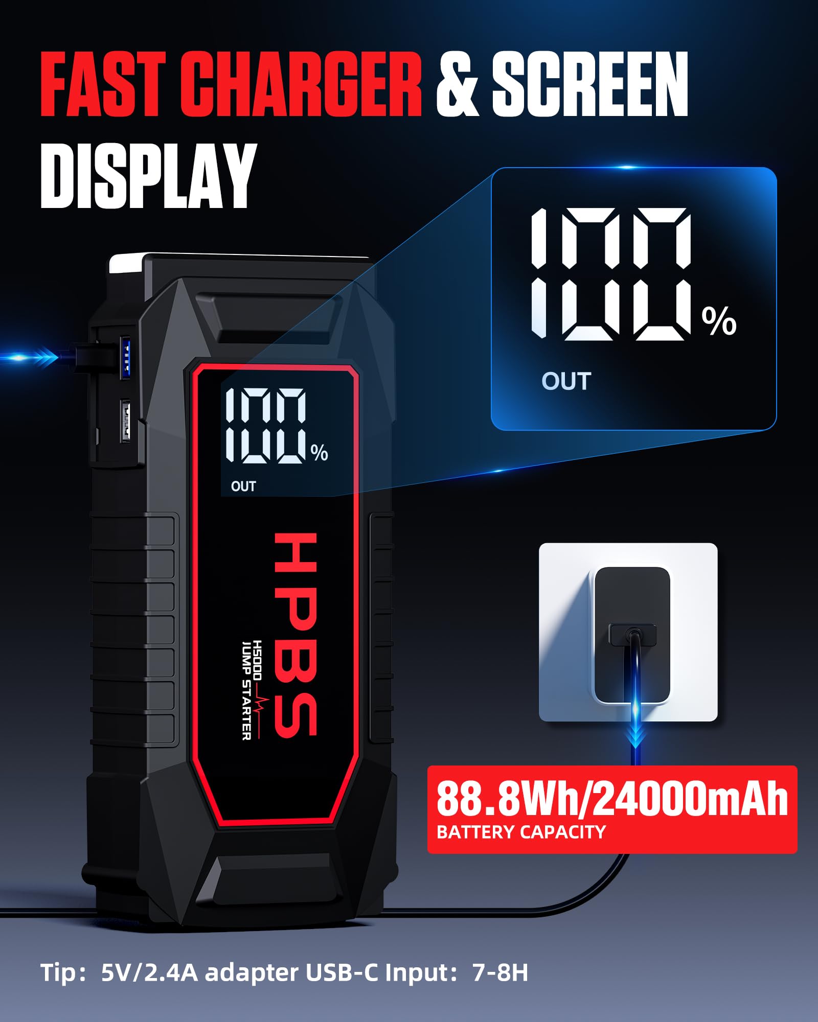 HPBS LED flashlight illuminated showing SOS and emergency lighting benefit