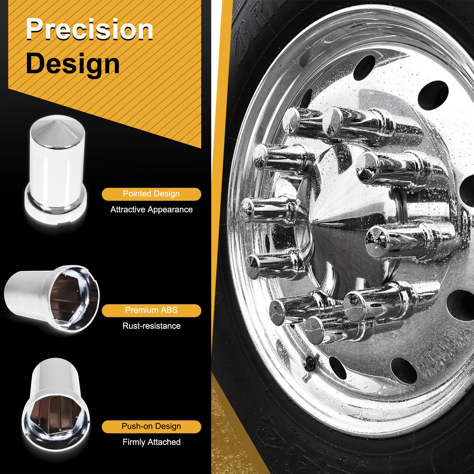 HQALTY close-up chrome finish highlighting polished look and corrosion resistance