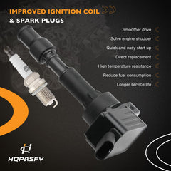 HQPASFY iridium spark plug detail highlighting fine electrode for reliable ignition