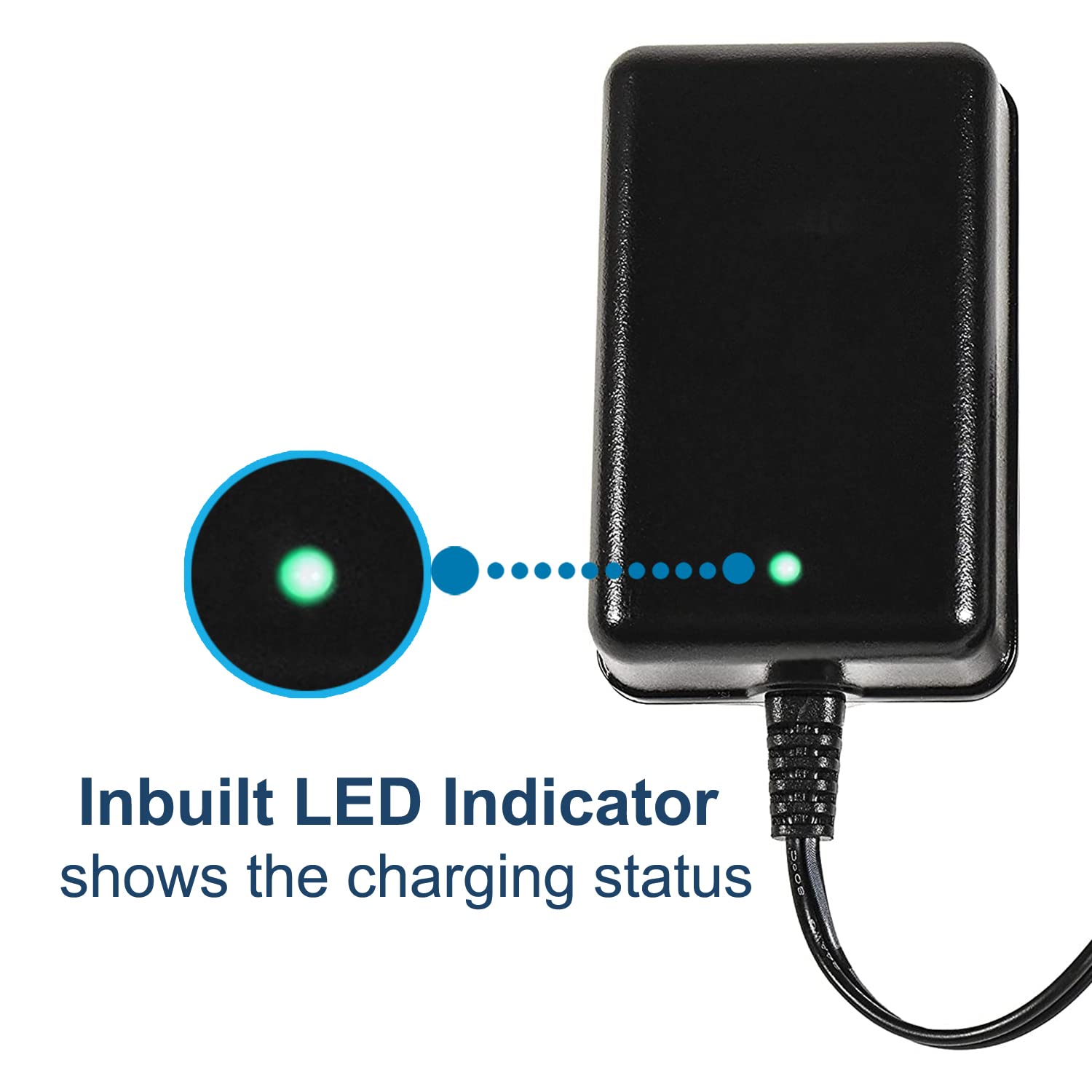 HQRP charger with alligator clips attached for fast secure battery connection