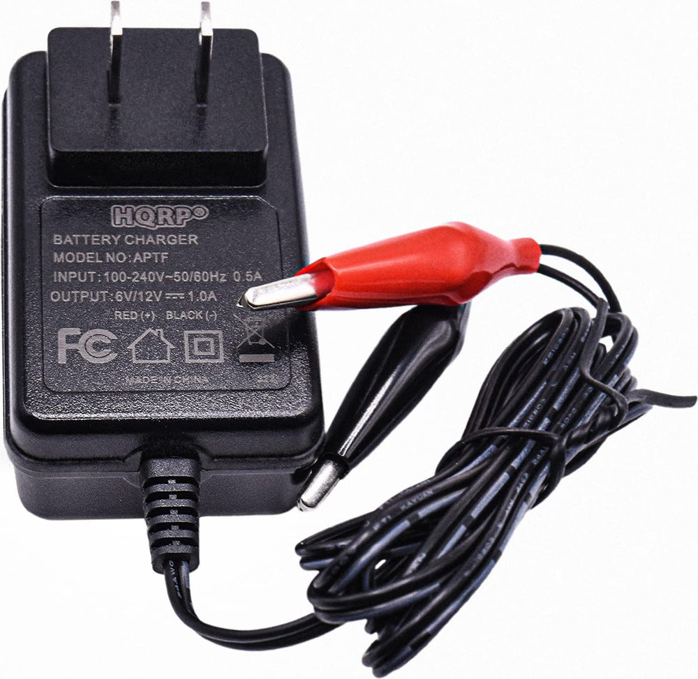 HQRP charger front view showing compact design and ports for safe storage