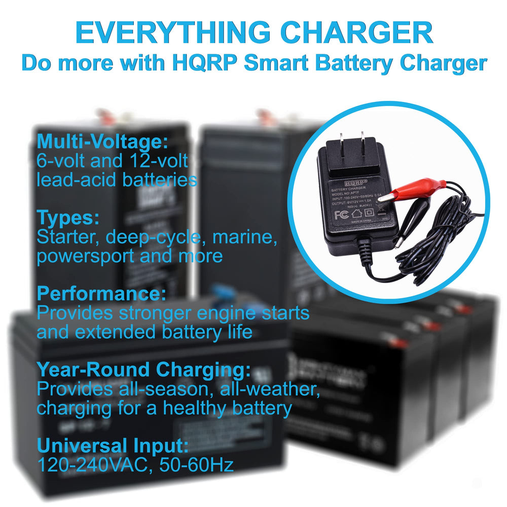 HQRP charger power cord and plug detail for wide-range AC input convenience