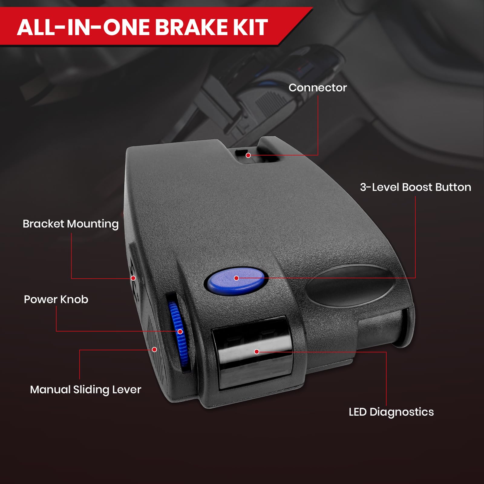 HRepair proportional brake controller digital display illuminated for quick status checks and easy calibration