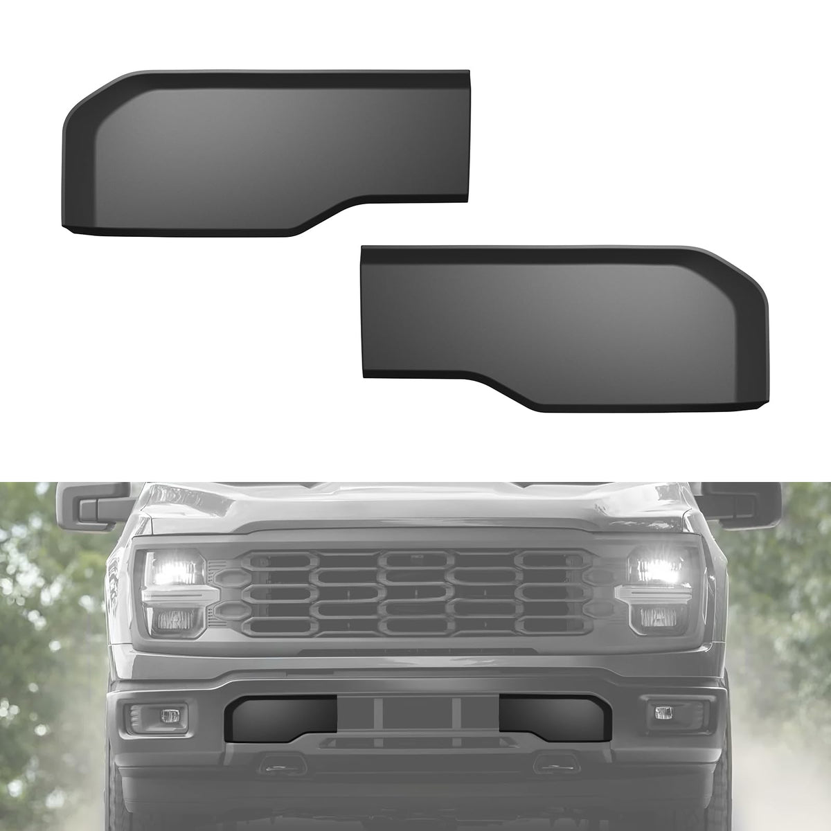 HSUTVXPRO front bumper guards front view showing clean replacement benefit
