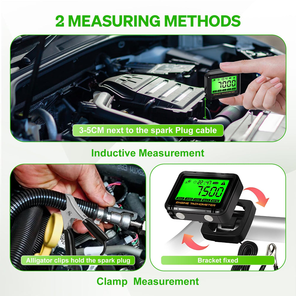 HTPREC clip-on signal pickup clamped to spark plug wire for safe sensing