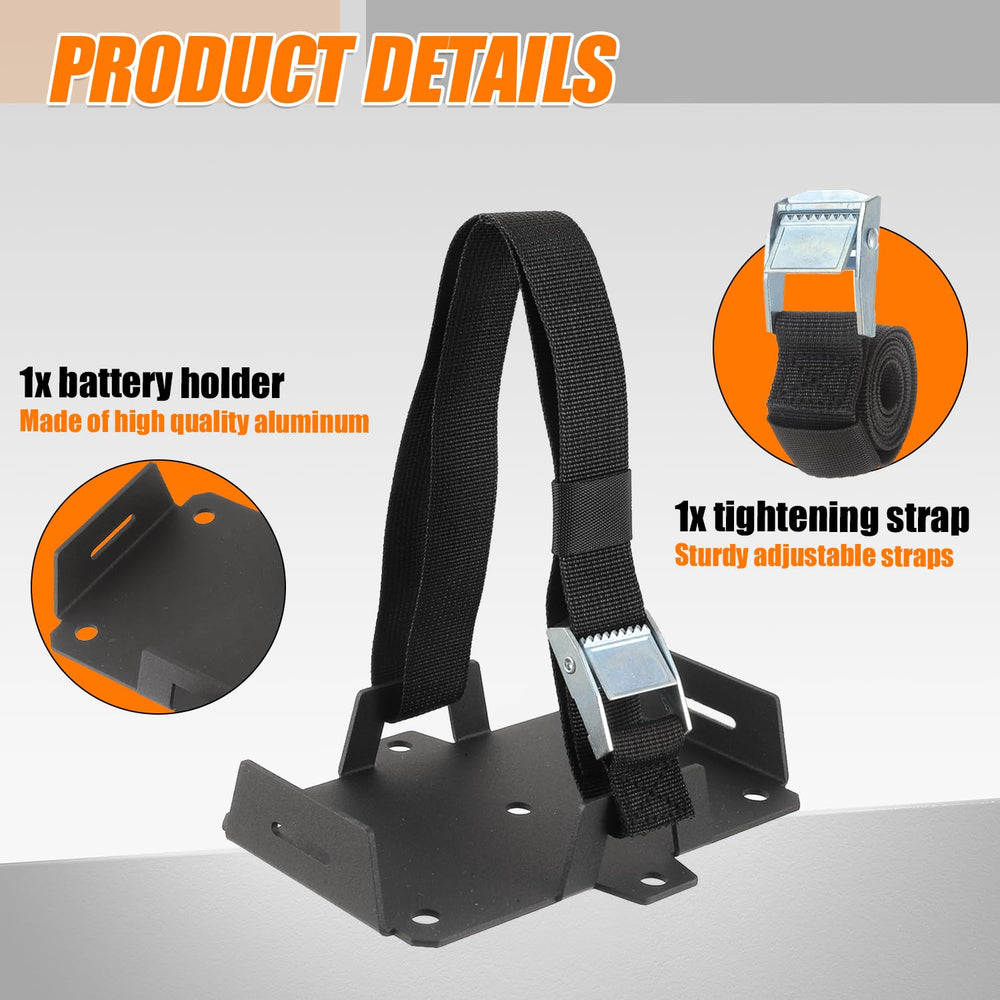 HUAREW tray holding a small 12V battery, showing stable transport benefit