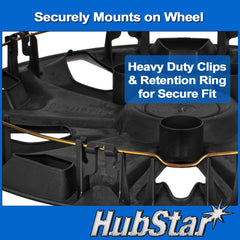 HubStar hubcap mounting clips and heavy-duty steel retention ring for secure hold