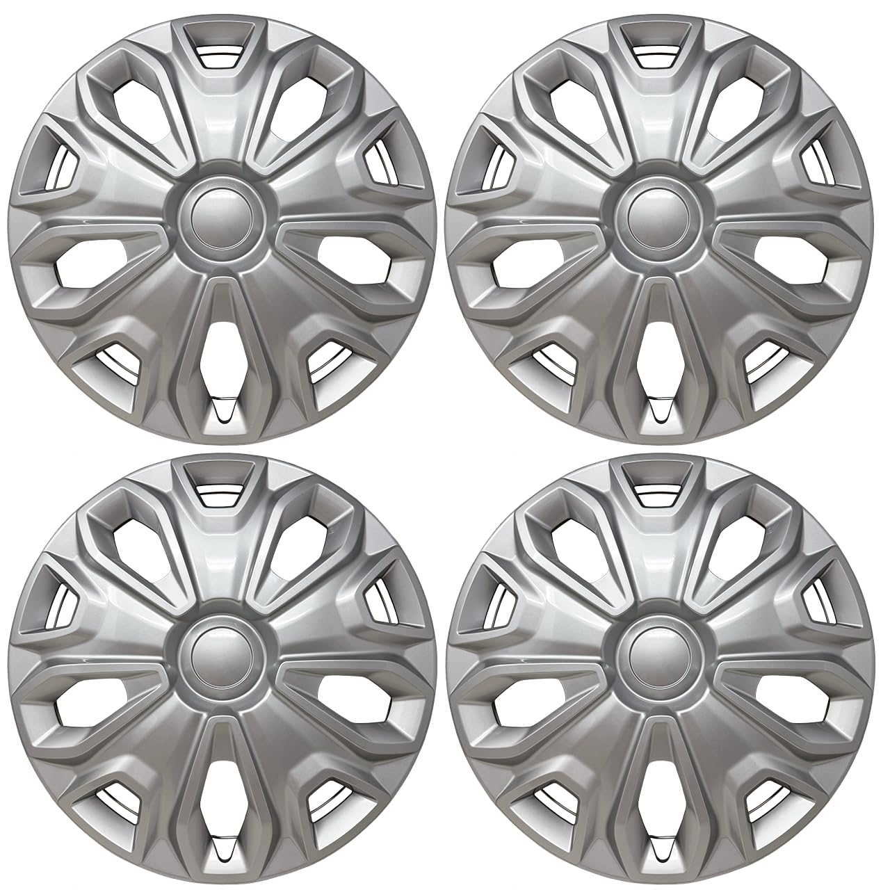 HubStar hubcap front view showing silver OEM-style finish and restored look
