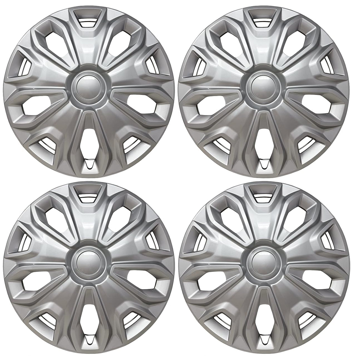 HubStar hubcap front view showing silver OEM-style finish and restored look