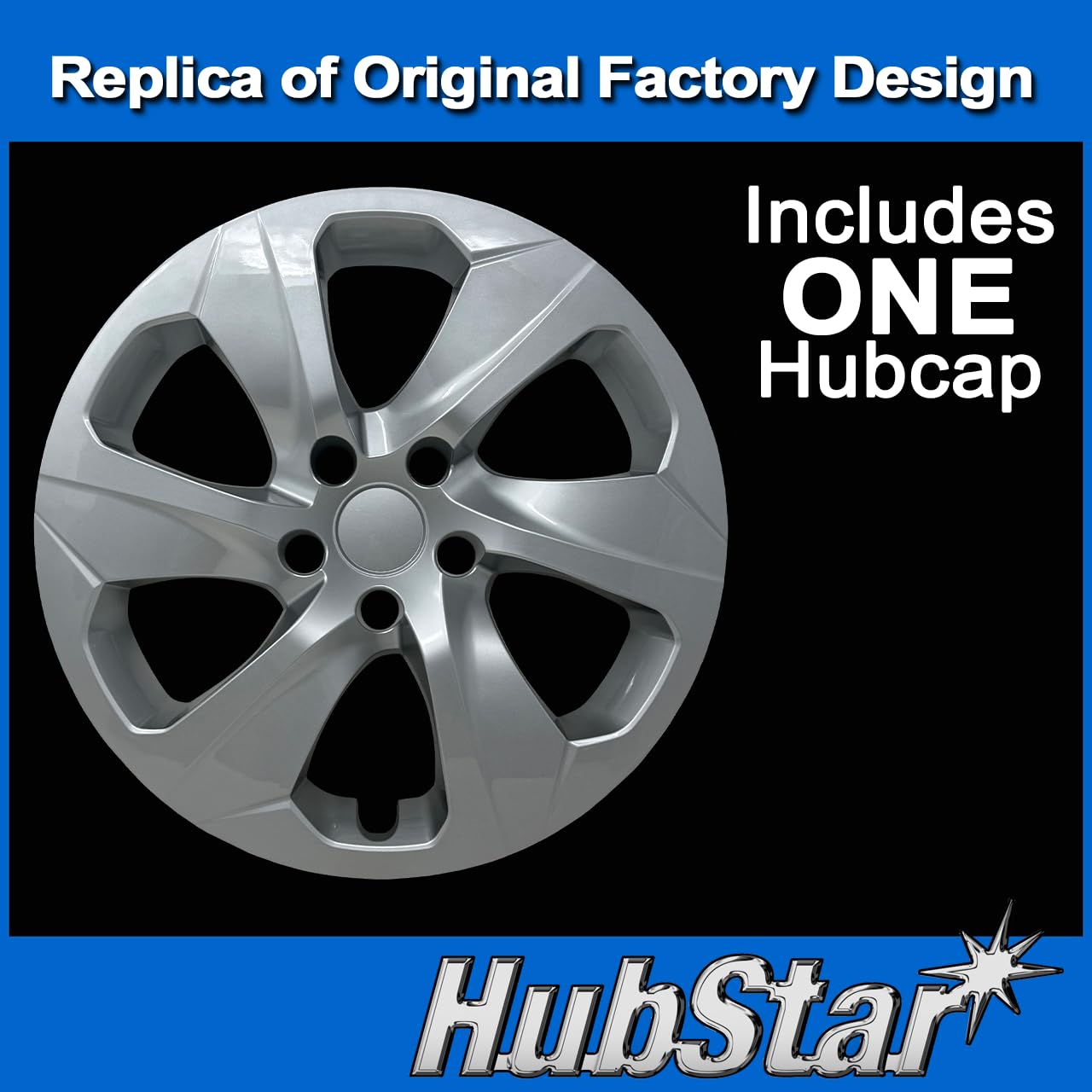 HubStar hubcap beside ruler showing 17-inch scale and true fit benefit