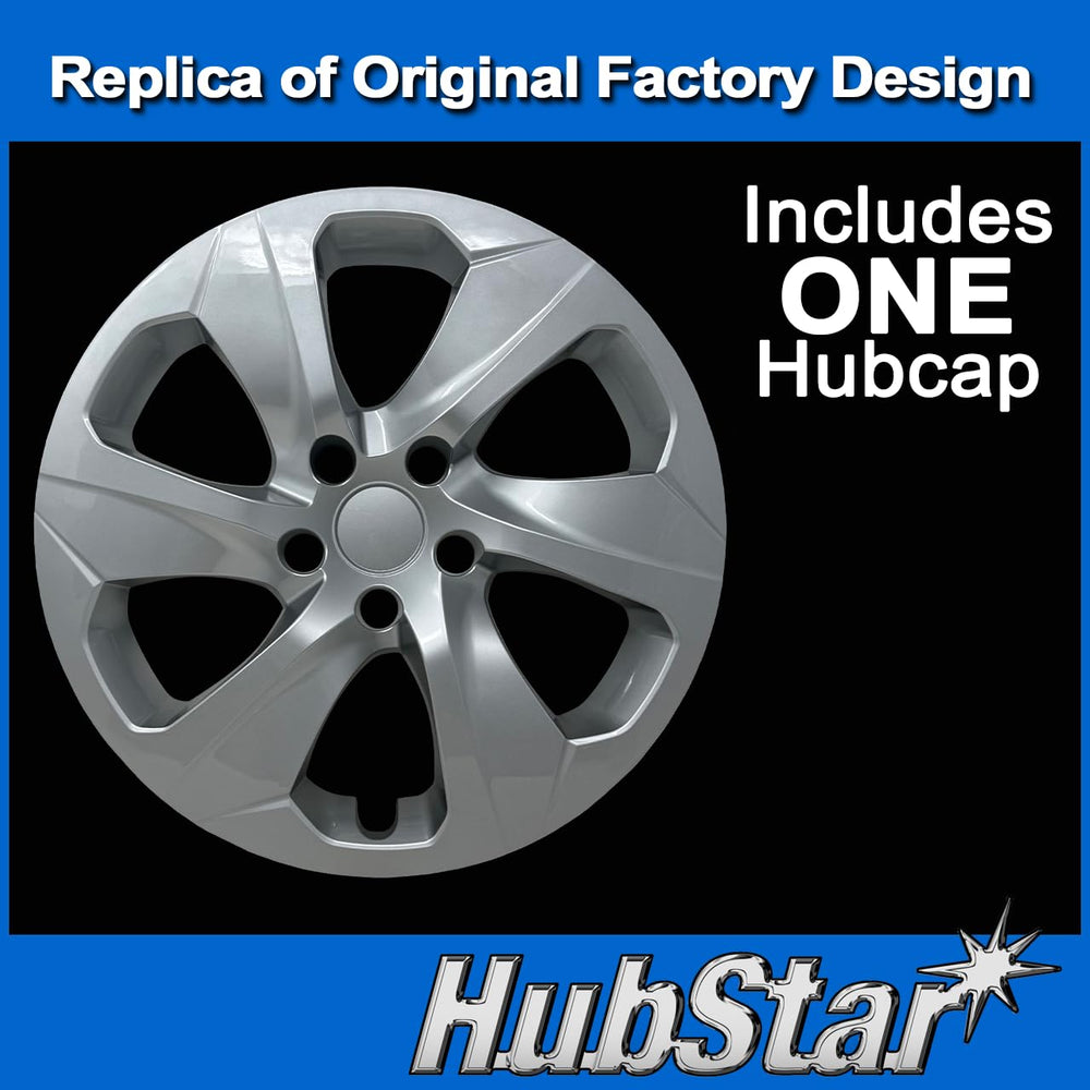 HubStar hubcap beside ruler showing 17-inch scale and true fit benefit
