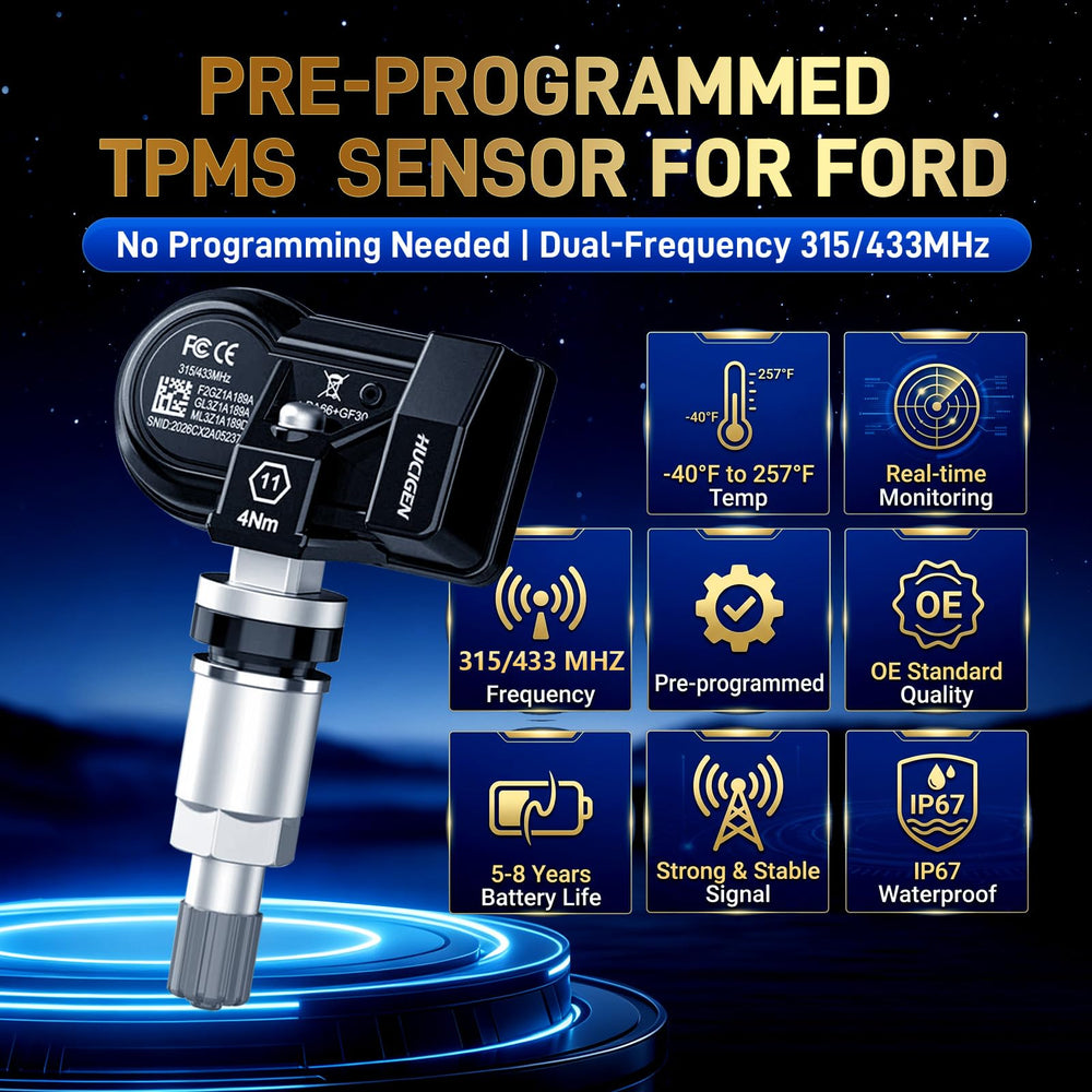 Hucigen sensor backside label showing part number clarity and installation confidence