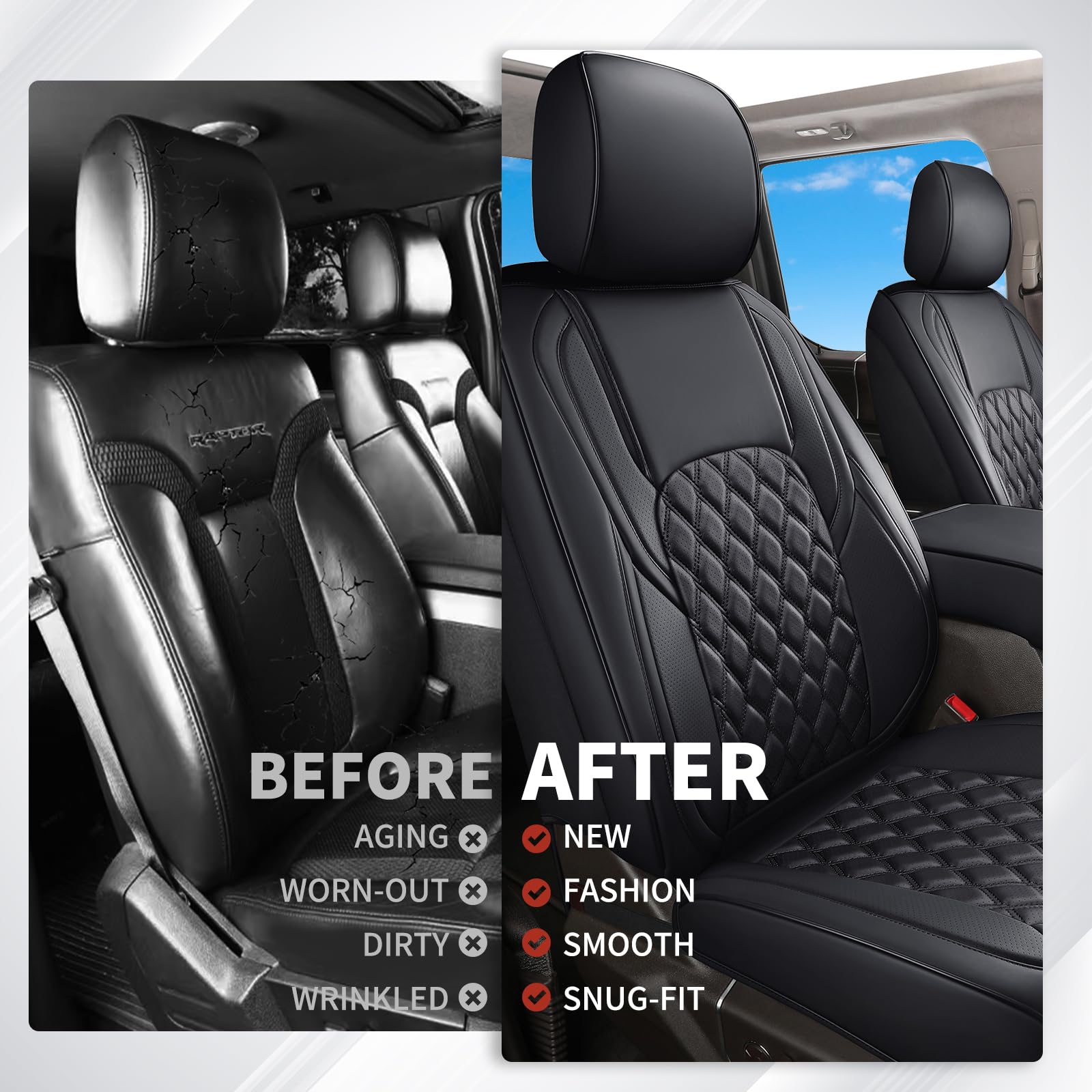 Huidasource truck interior lifestyle shot protecting seats in use