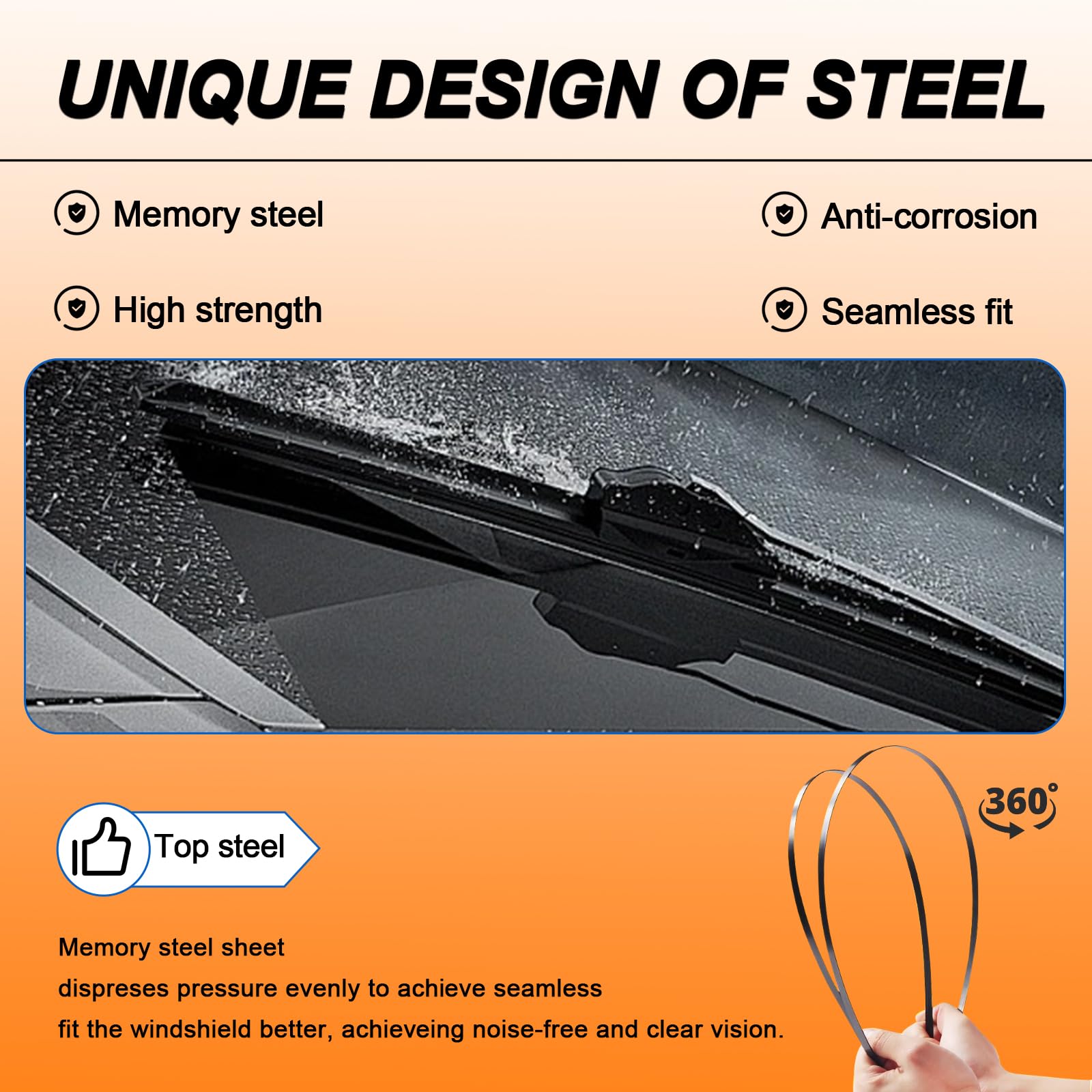 HULADAED rear wiper blade close-up demonstrating secure rear-window sweep