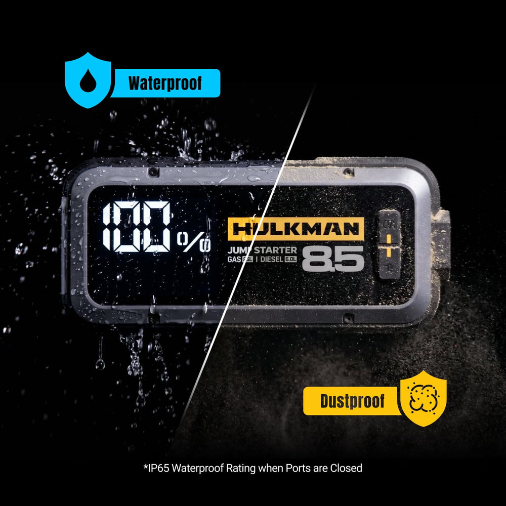 Hulkman Alpha85S connected to wall charger demonstrating one-hour fast recharge