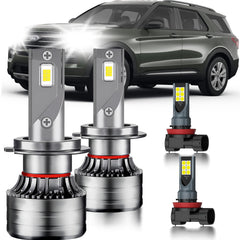 HUOKEDS front packaging showing four-bulb kit and clear upgrade benefits