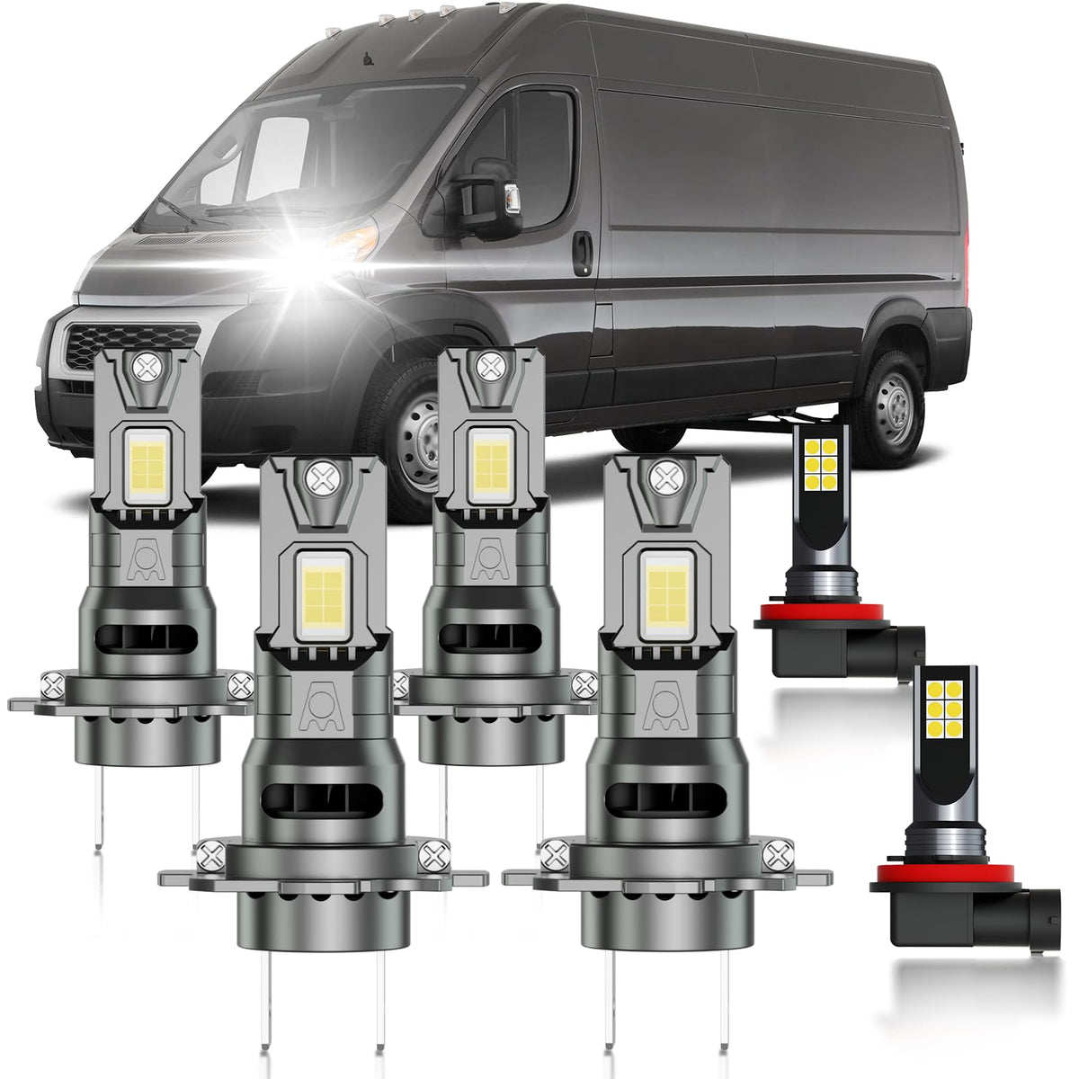 HUOKEDS front packaging showing full bulb kit and clear fitment benefits