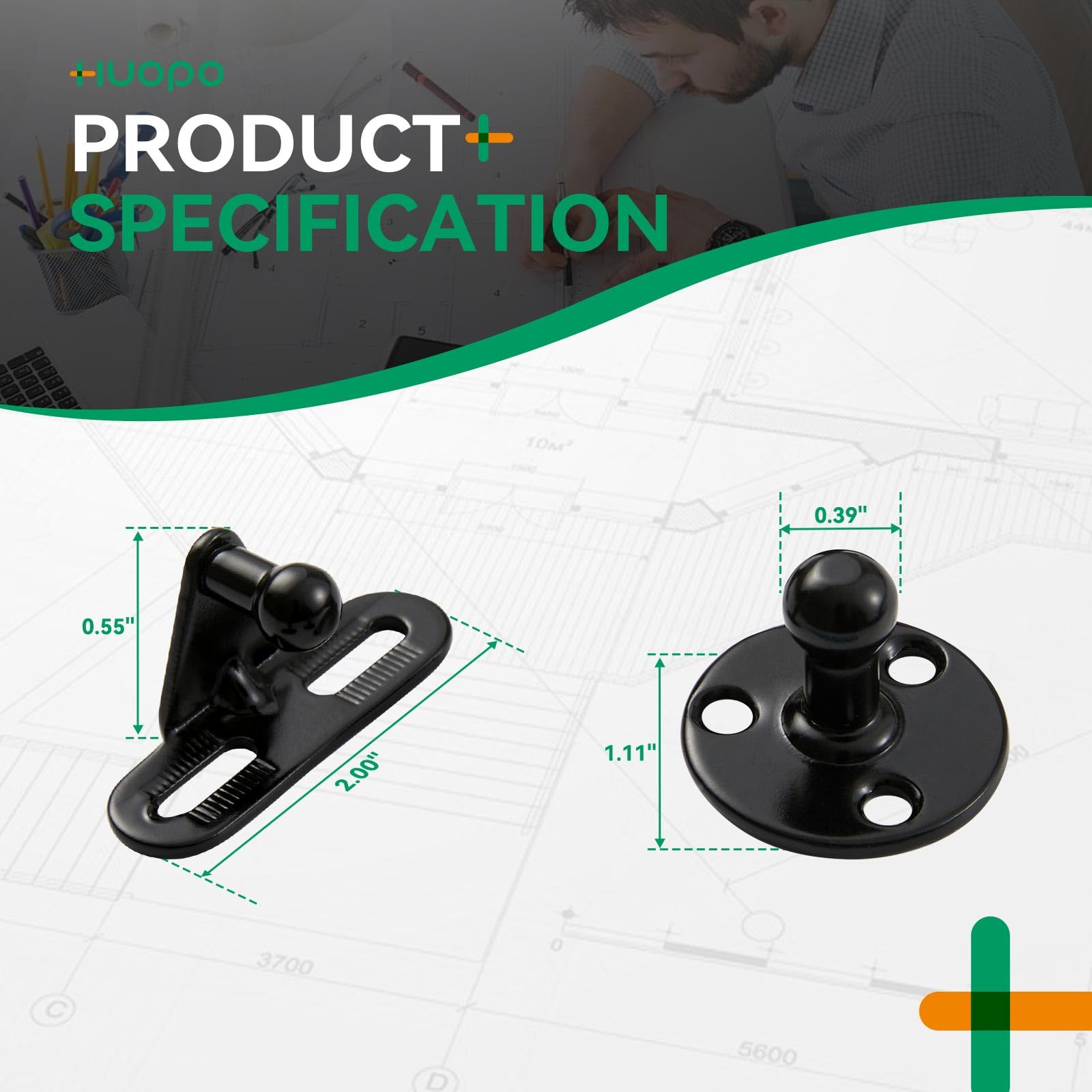 HUOPO detail of angled long bracket demonstrating alignment benefit