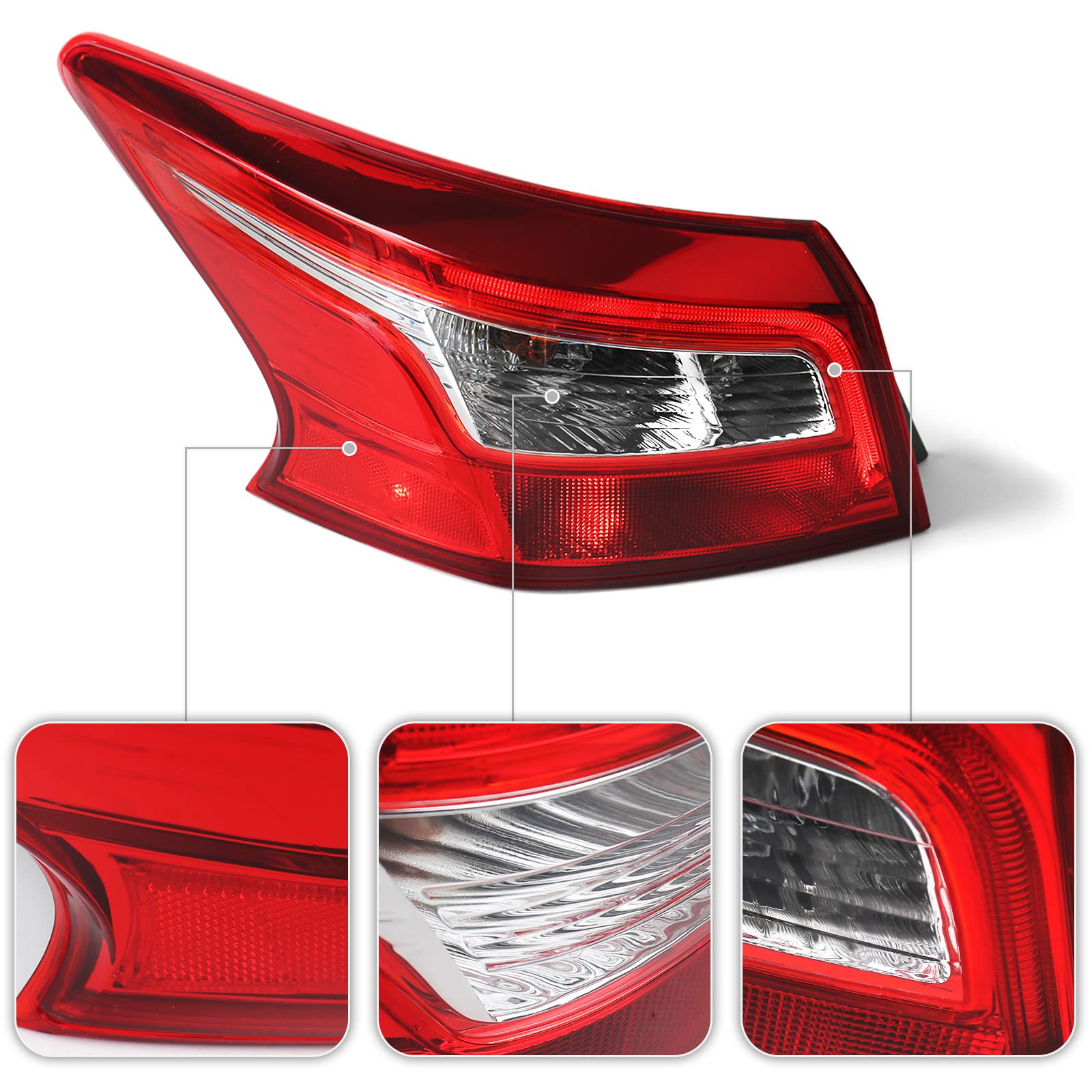 Huray tail light installed on a Nissan Sentra showing exact fit benefit