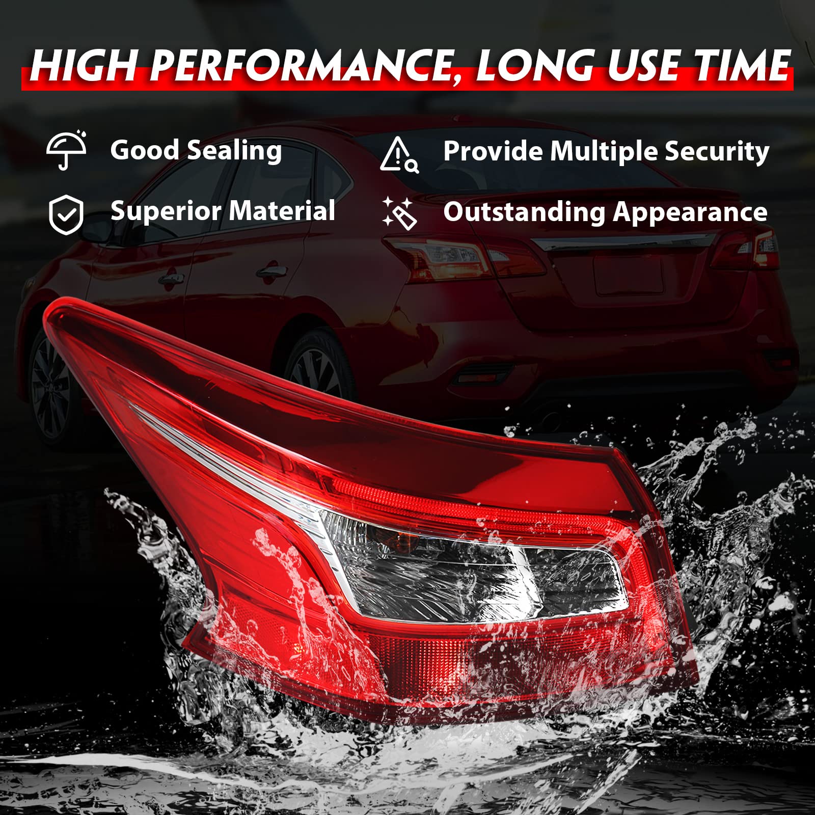 Huray tail light beside ruler showing size and mounting-point accuracy