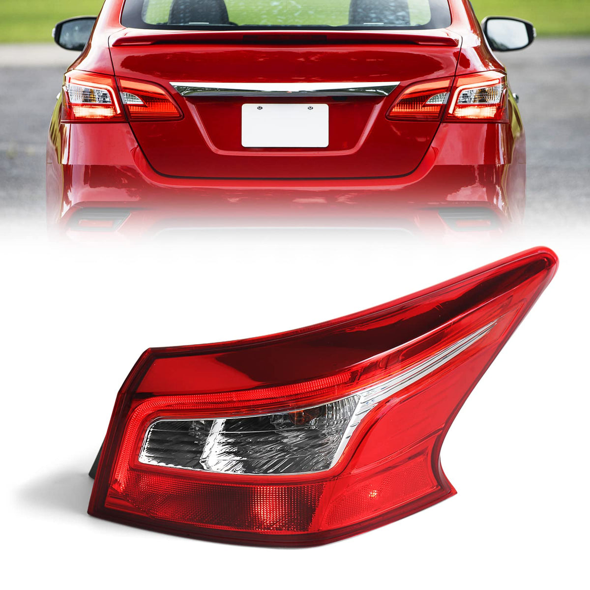 Huray right tail light front view showing clear red lens and OEM styling benefit
