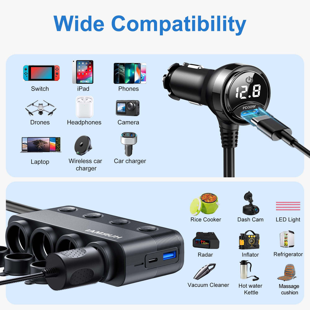 HURMAI powering fridge, dash cam and phone during camping for reliable road power