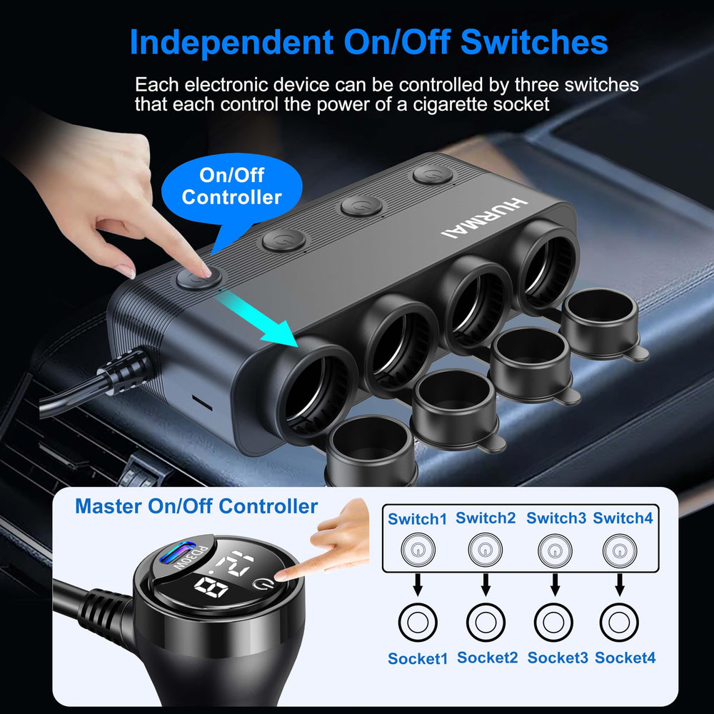 HURMAI side panel with individual socket switches for convenient device control