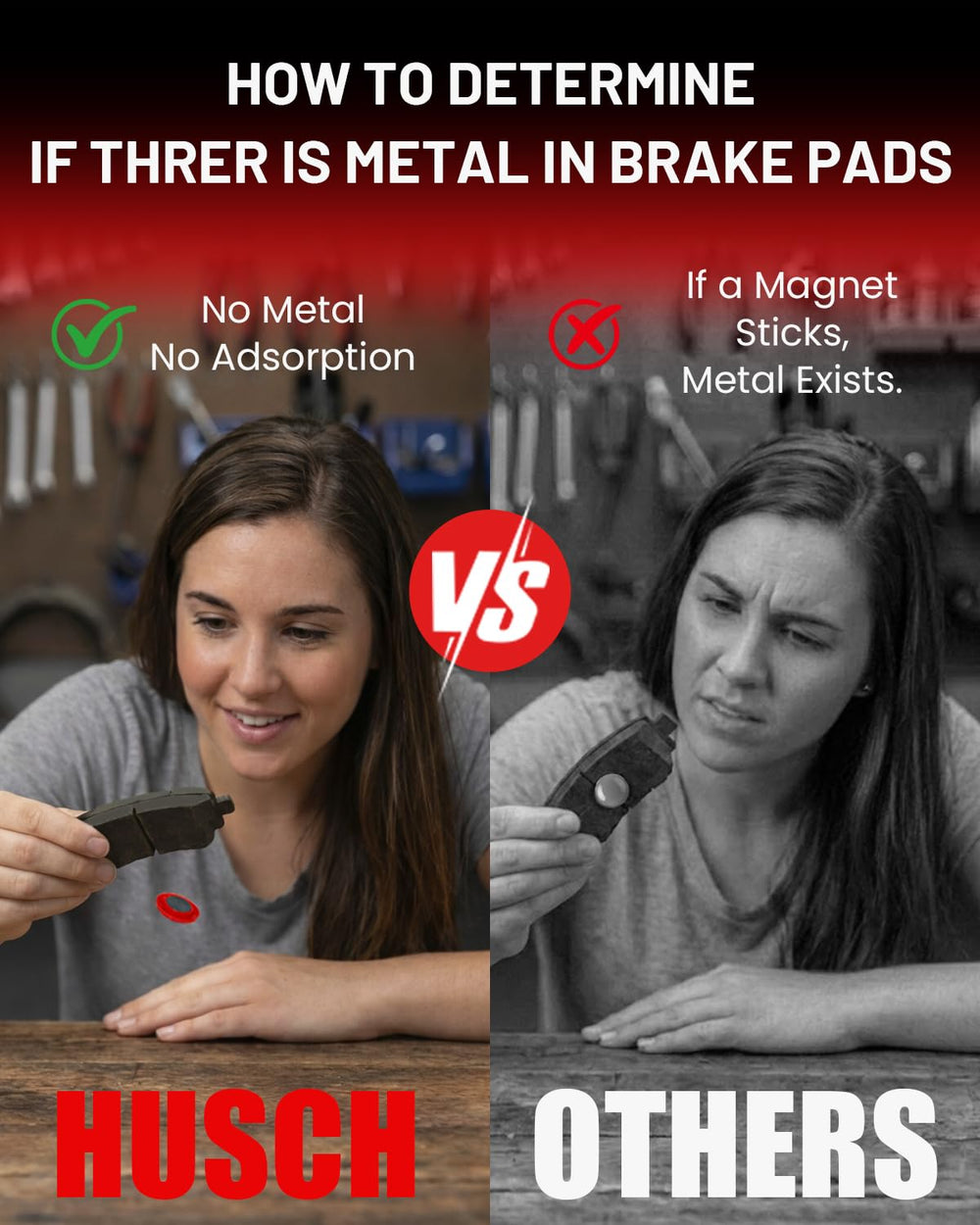 HUSCH magnet test demonstrating non-metallic composition and safety benefit