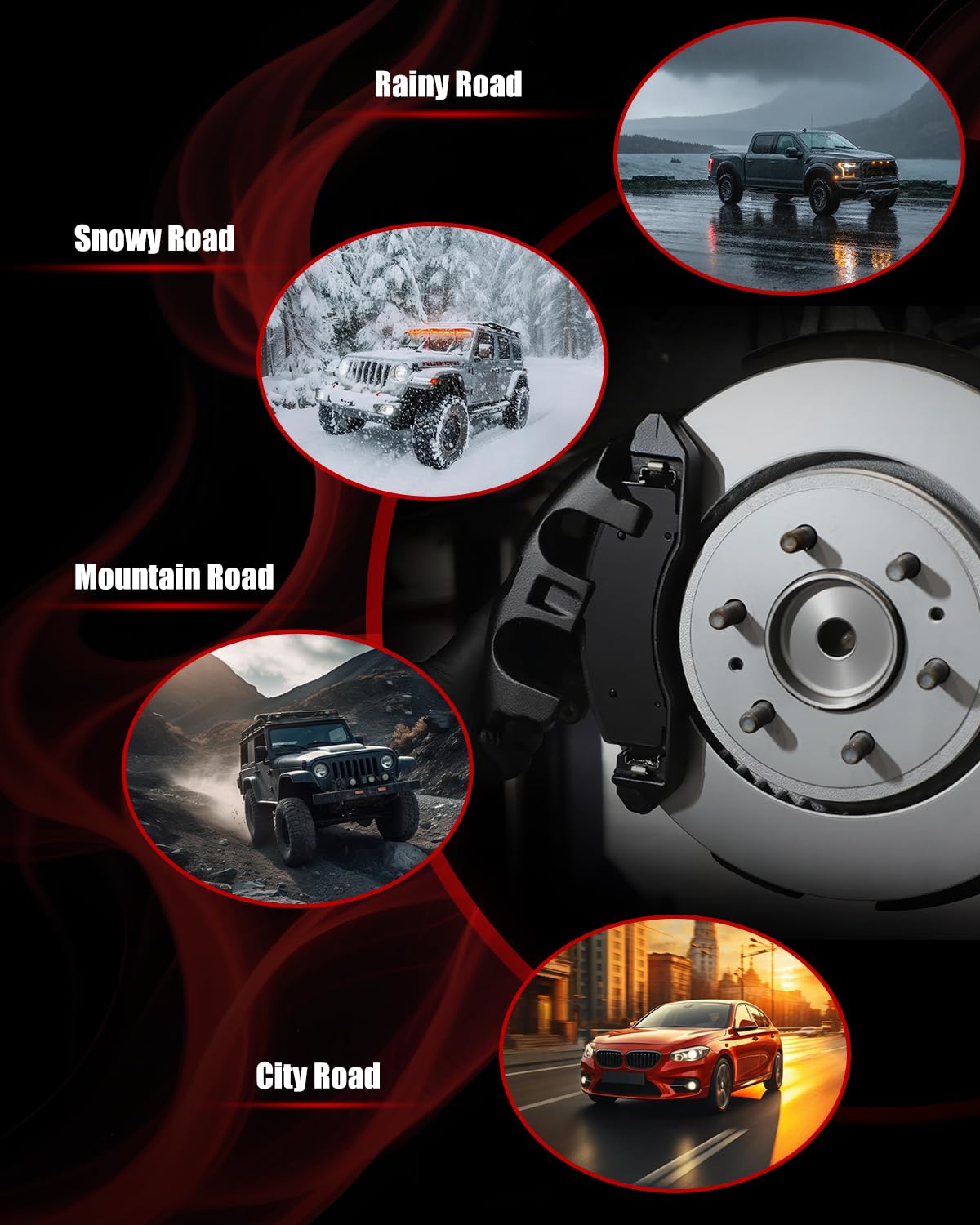 HUSCH brake pads on parked Toyota Camry highlighting quiet, reliable braking in daily use