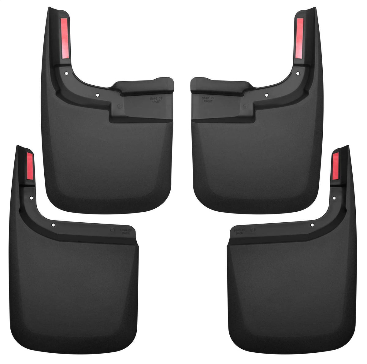 Husky Liners rear mud guards front view showcasing factory fit and clean look