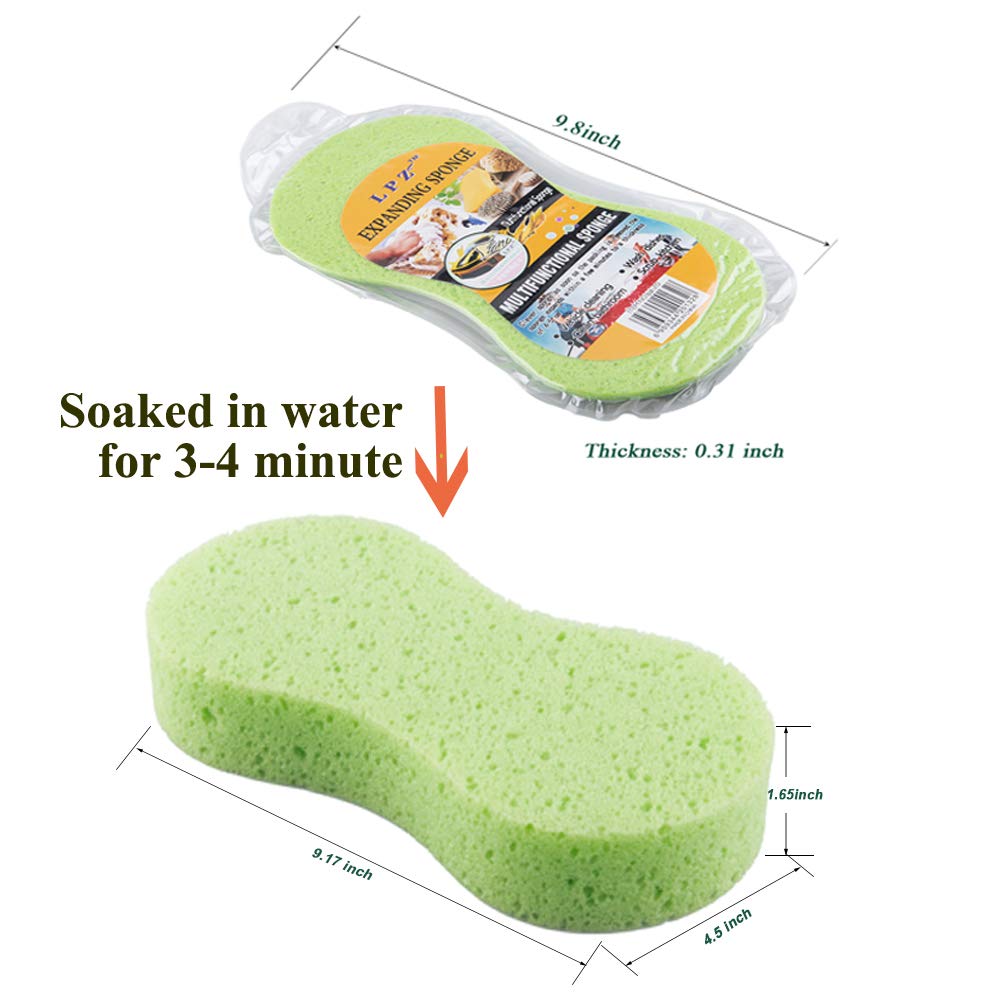 Huvai sponge in hand scale comparison showing comfortable grip and coverage
