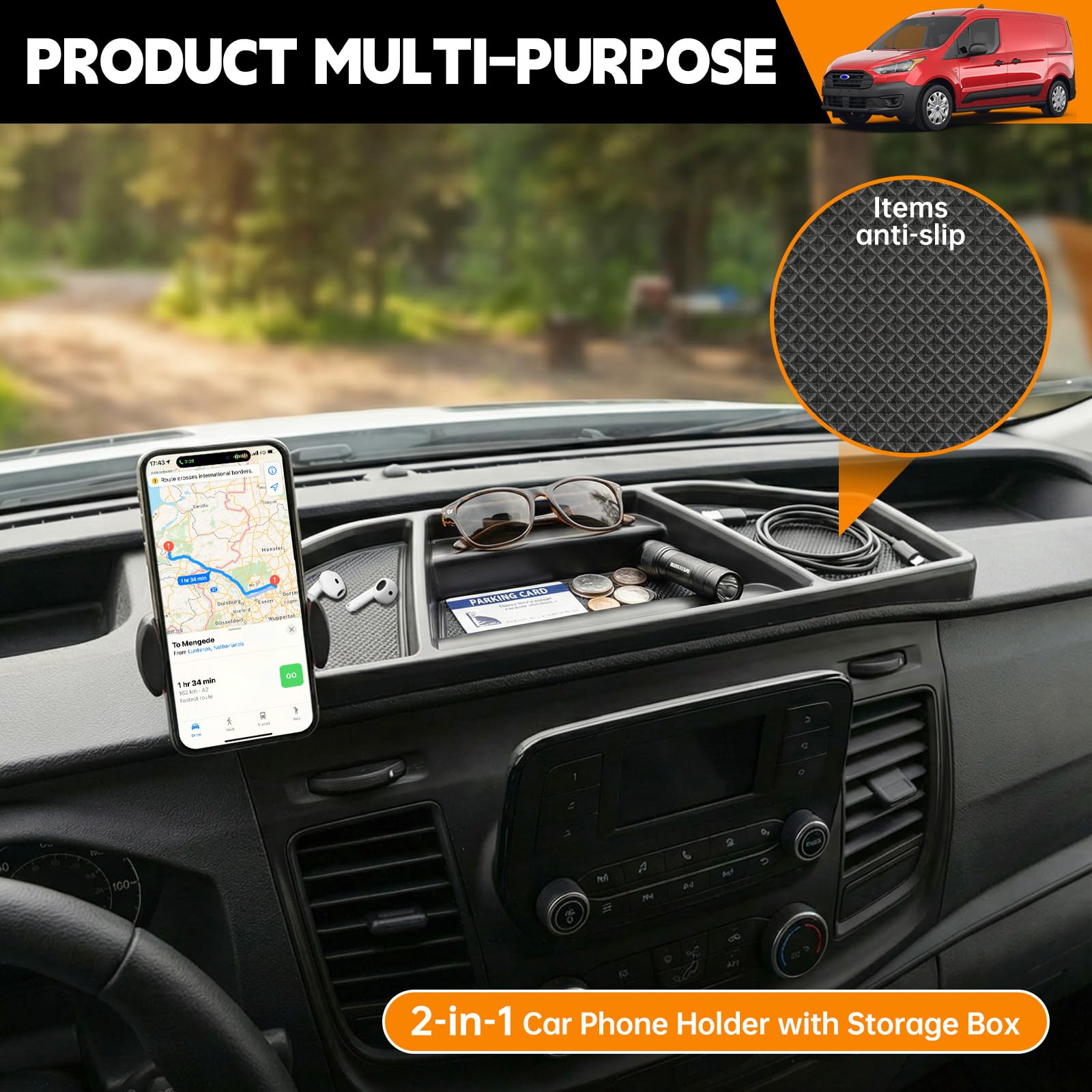 HUYINPJ storage compartment detail holding keys and coins for convenience