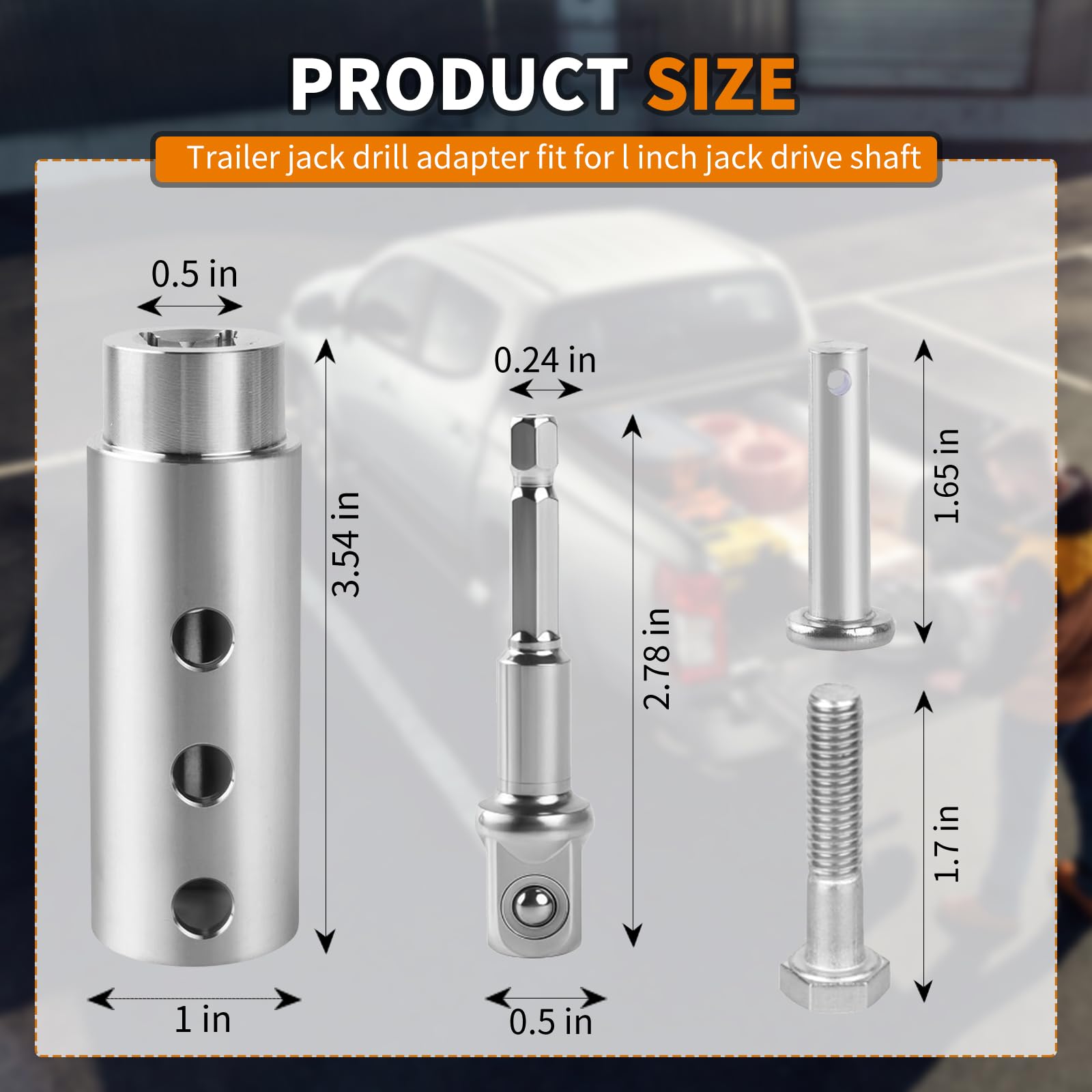 HVJ close-up of 1/2-inch socket adapter detail highlighting secure drill fit benefit