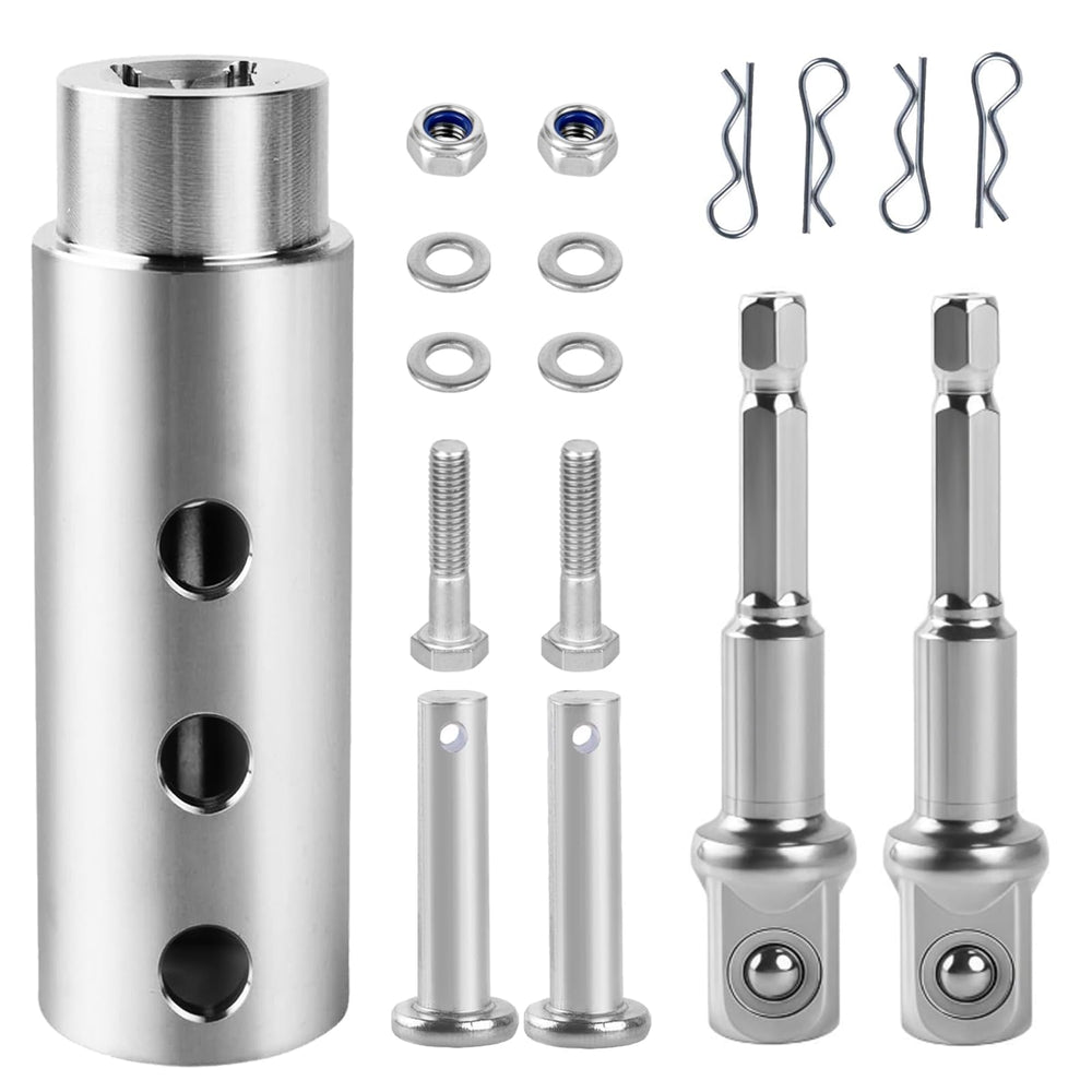 HVJ front view of complete adapter kit showing organized parts and quick setup benefit