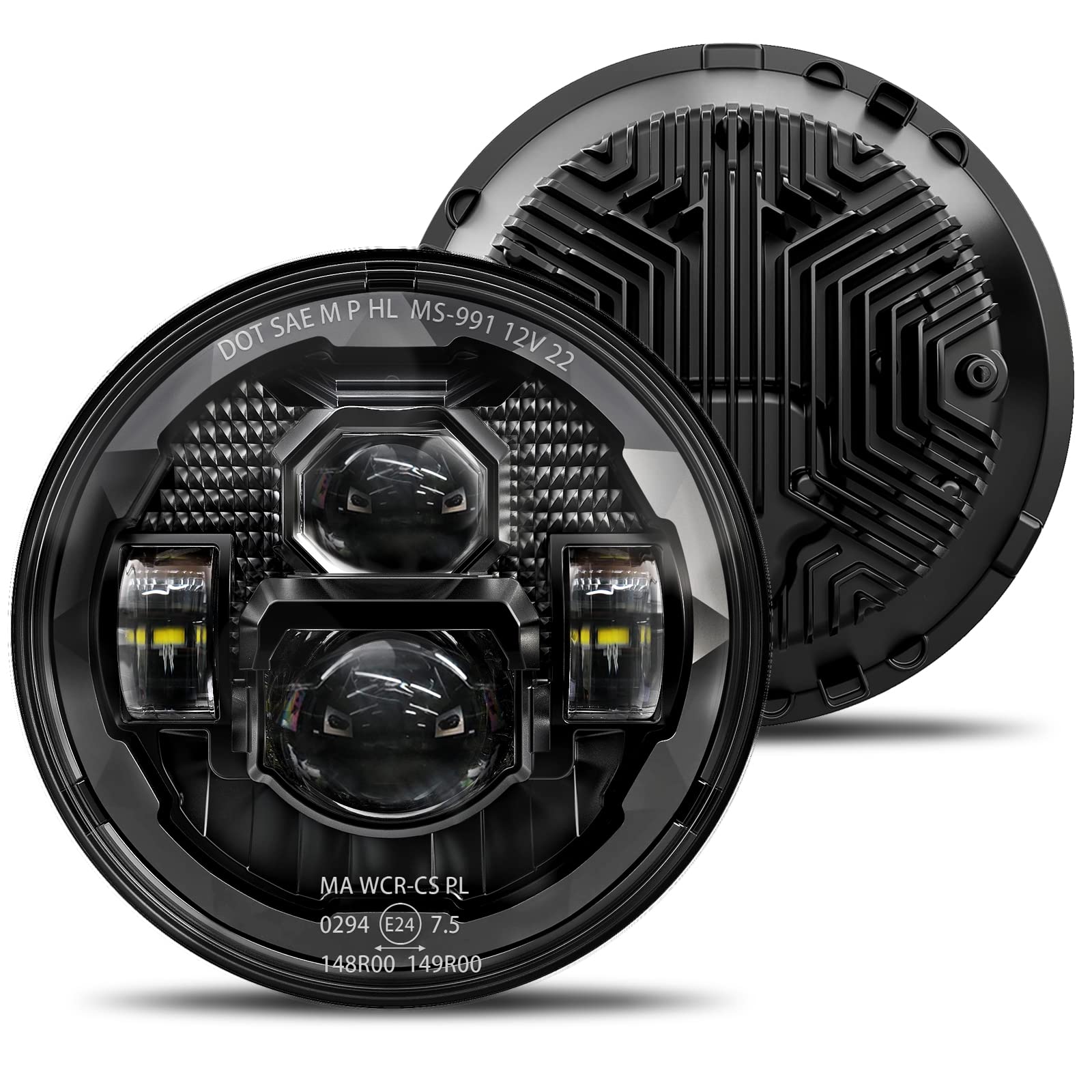 HWSTAR front view showing headlights and packaging, highlights brighter output