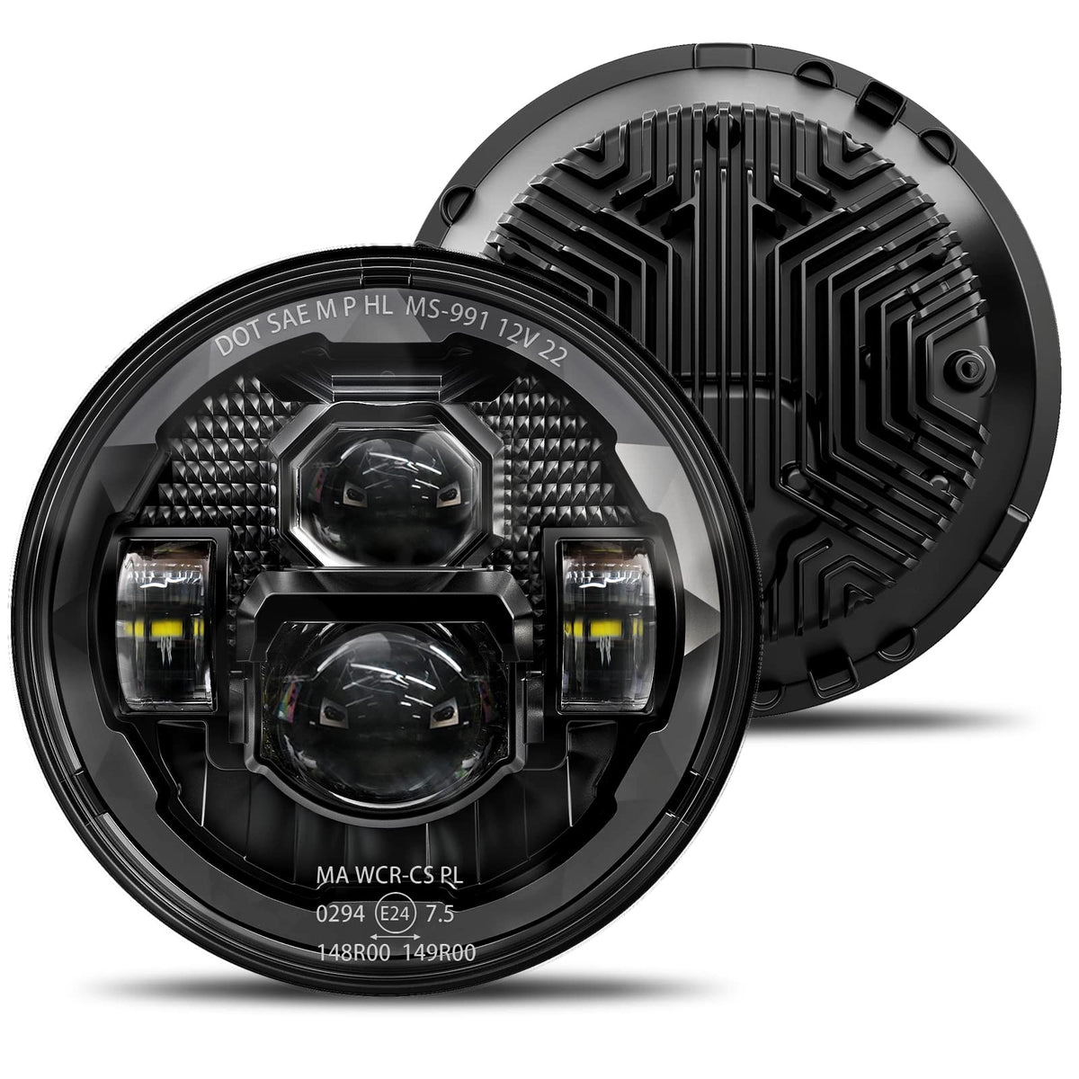HWSTAR front view showing headlights and packaging, highlights brighter output
