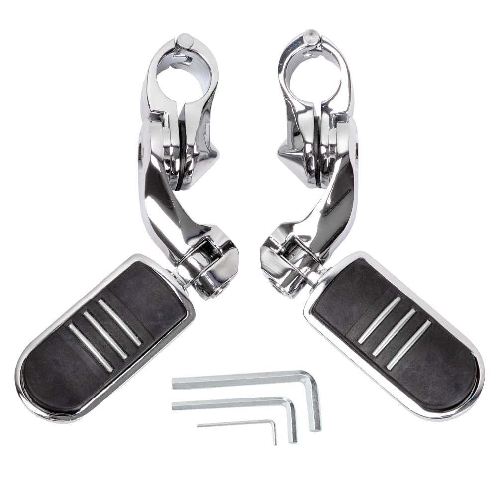 HY-SPEED front view of chrome highway pegs showing sleek finish and stable support