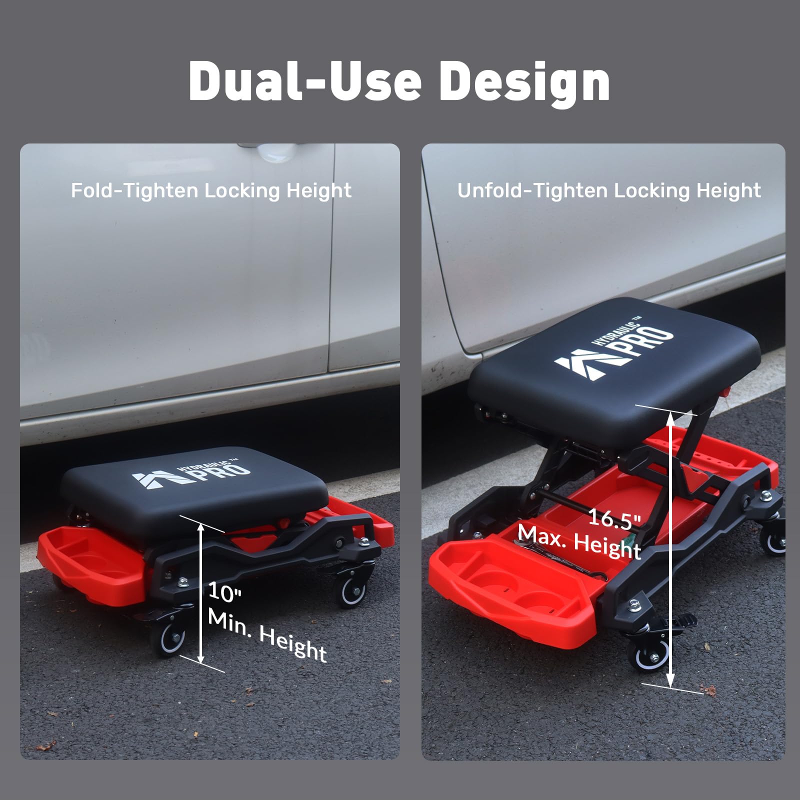 HYDRAULIC PRO caster wheel with locking brake for stable, precise positioning