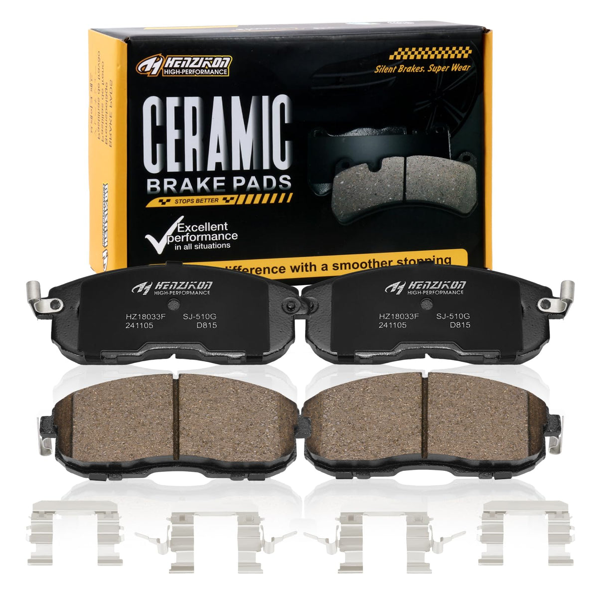 HYFTJYZ front packaging showing full D815 pad set and part number benefit fitment clarity