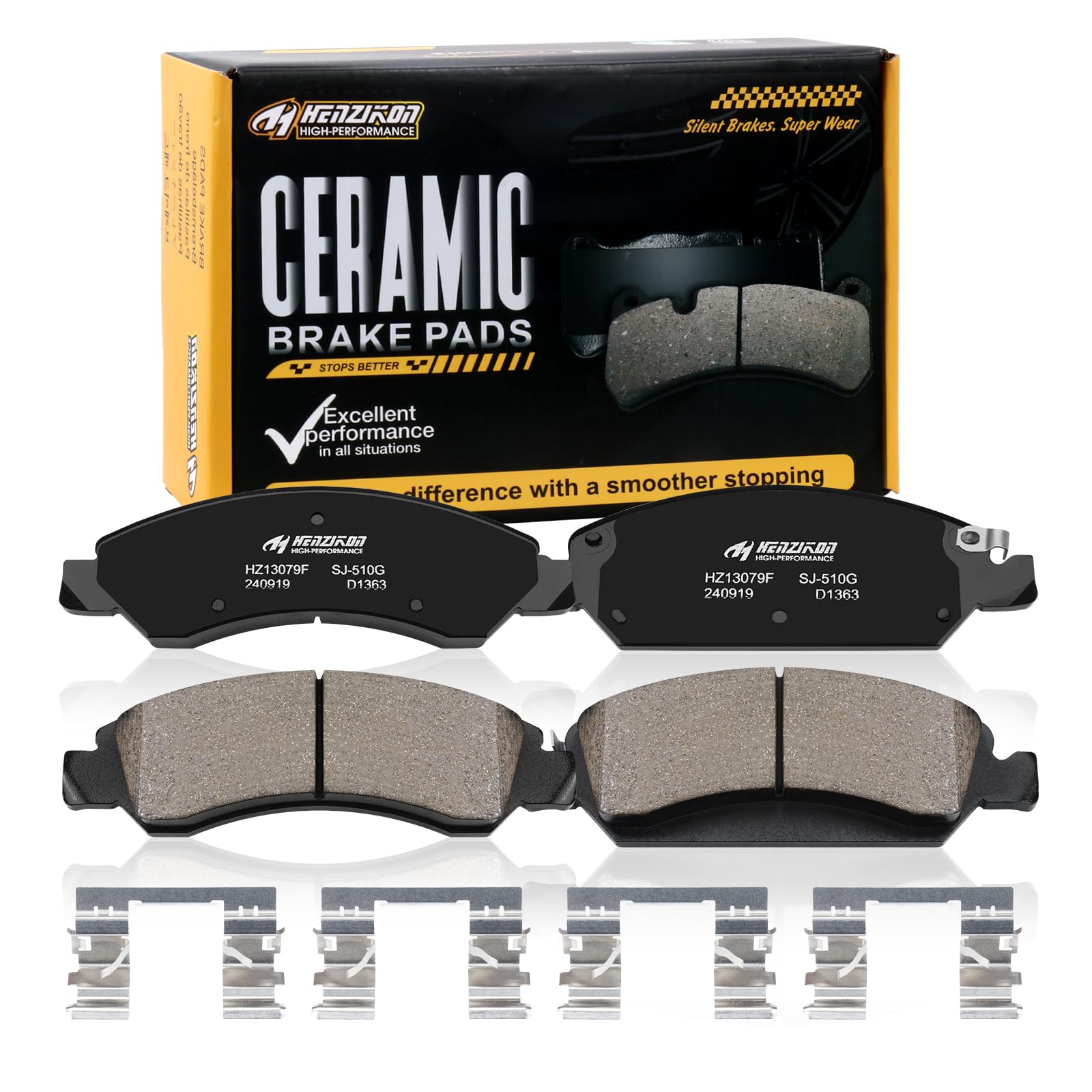 HYFTJYZ front brake pad set front view showing shape and fit for easy selection